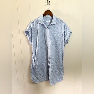 Untuck It untuckit women’s blue striped shirt dress mini size XL nautical